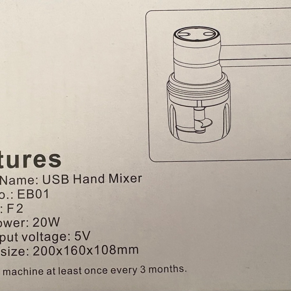 USB Rechargeable Hand Mixer - Mint, White, Pink - Picture 4 of 4